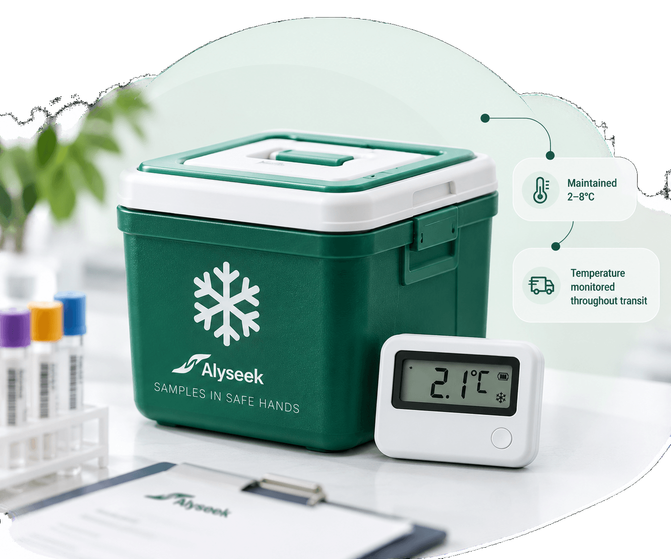 Temperature-controlled medical sample transport box