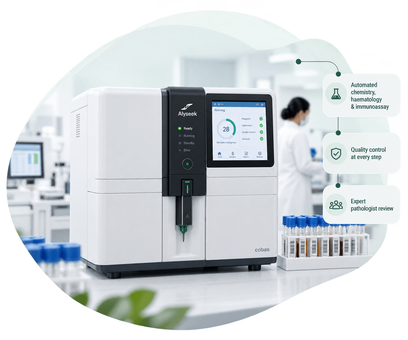 Clinical laboratory analyser processing patient samples